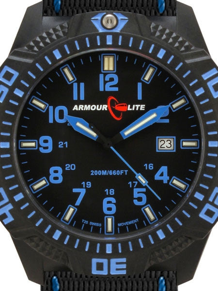 Armourlite Caliber Series Black Dial Watch with Tritium Illumination and Sapphire Crystal #AL601