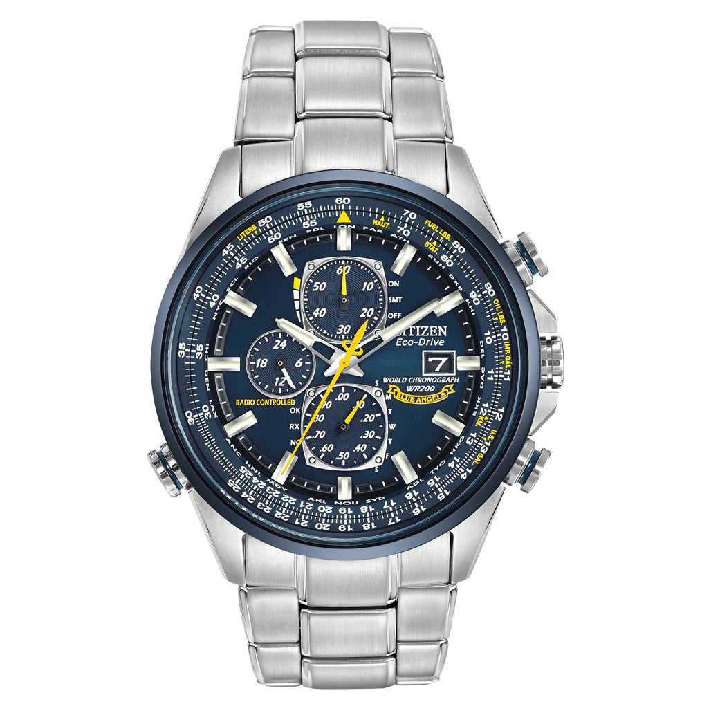 Citizen Blue Angels Eco-Drive World Chronograph A-T Watch #AT8020