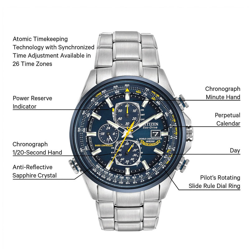 Citizen Blue Angels Eco-Drive World Chronograph A-T Watch #AT8020-54L