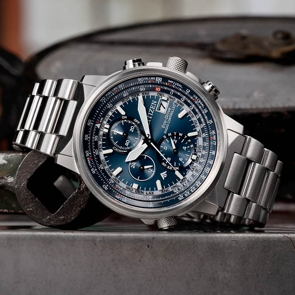Citzen Eco-Drive Promaster Navihawk A-T Blue Dial Watch #AT8300