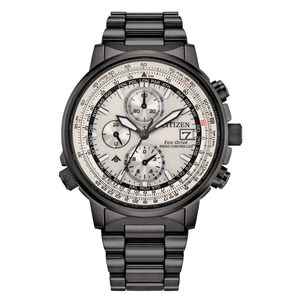 Citzen Eco-Drive Promaster Navihawk A-T Silver Dial Watch #AT8304