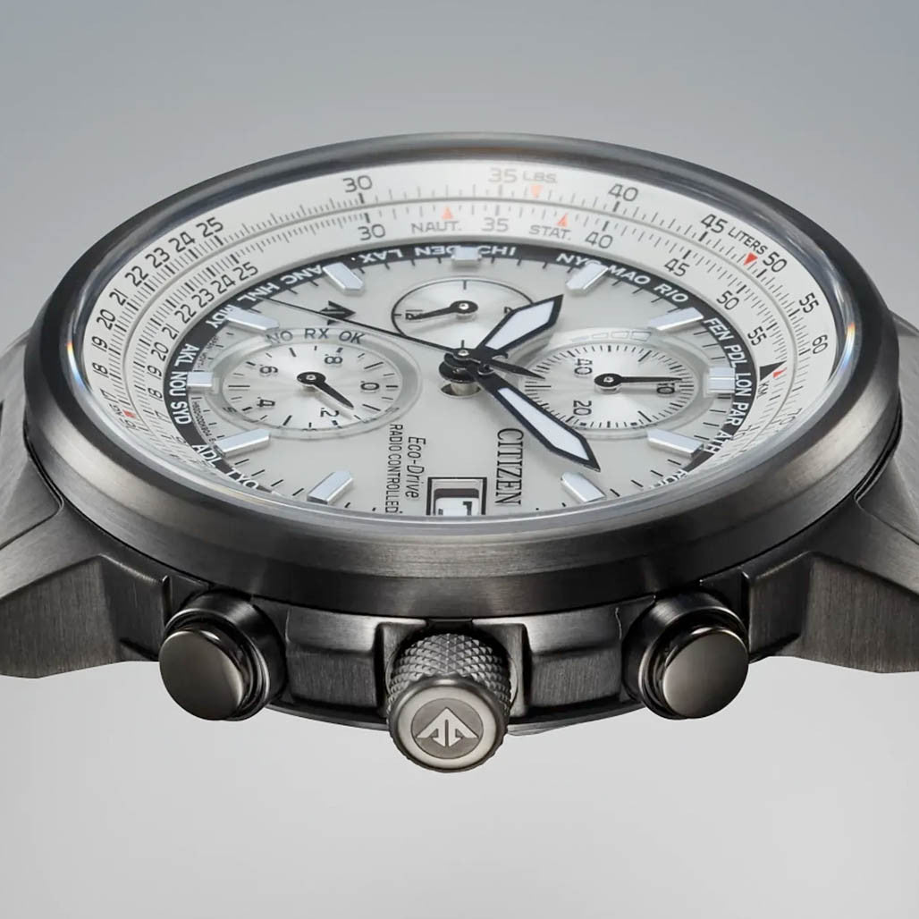 Citzen Eco-Drive Promaster Navihawk A-T Silver Dial Watch #AT8304