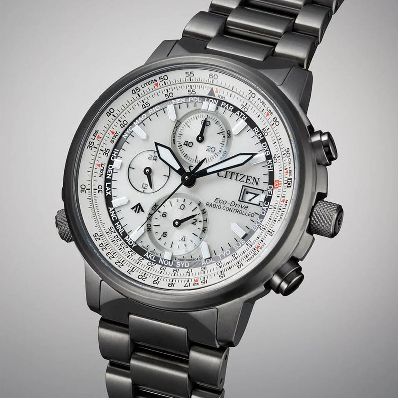 Citzen Eco-Drive Promaster Navihawk A-T Silver Dial Watch #AT8304-57A