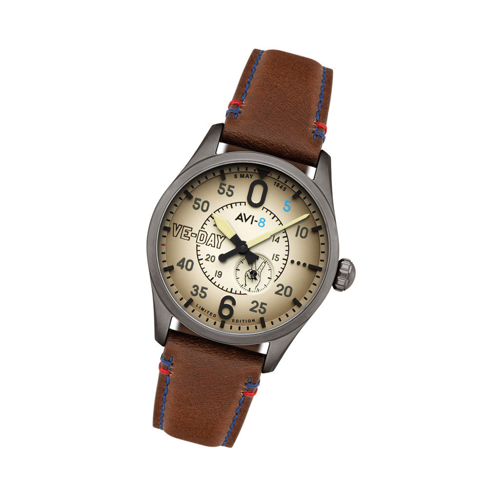 AVI-8 Spitfire Type 300 VE-Day 80th LE Valour Canvas Watch #AV