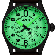 AVI-8 Spitfire Type 300 VE-Day 80th LE Valour Canvas Watch #AV-4073-02
