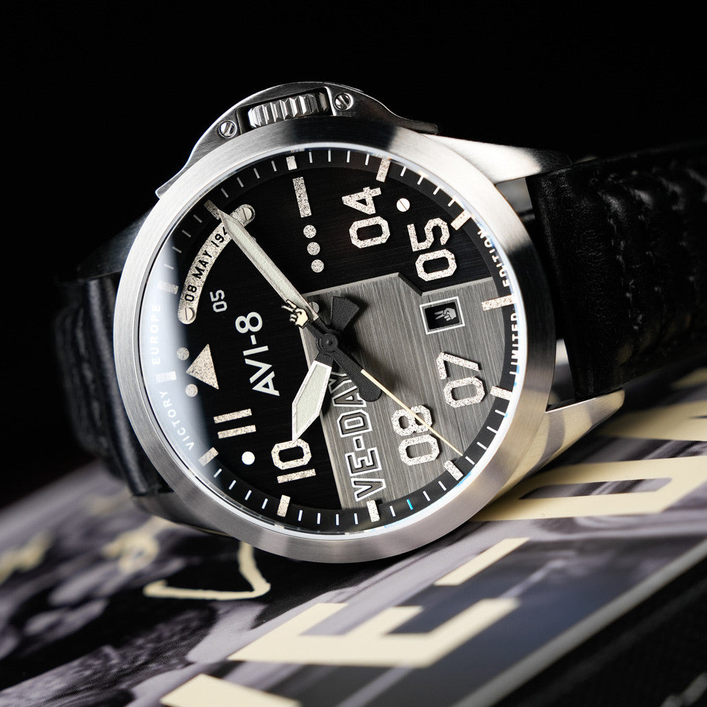 AVI-8 P-51 Mustang Patriot VE-Day 80th LE Victory Shadow Watch #AV
