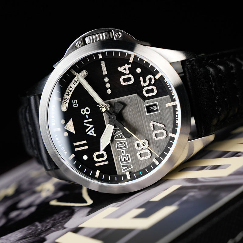 AVI-8 P-51 Mustang Patriot VE-Day 80th LE Victory Shadow Watch #AV-4082-03