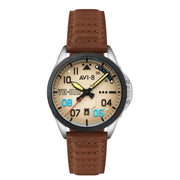 AVI-8 P-51 Mustang Patriot VE-Day 80th LE Victory Cream Watch #AV-4082-04