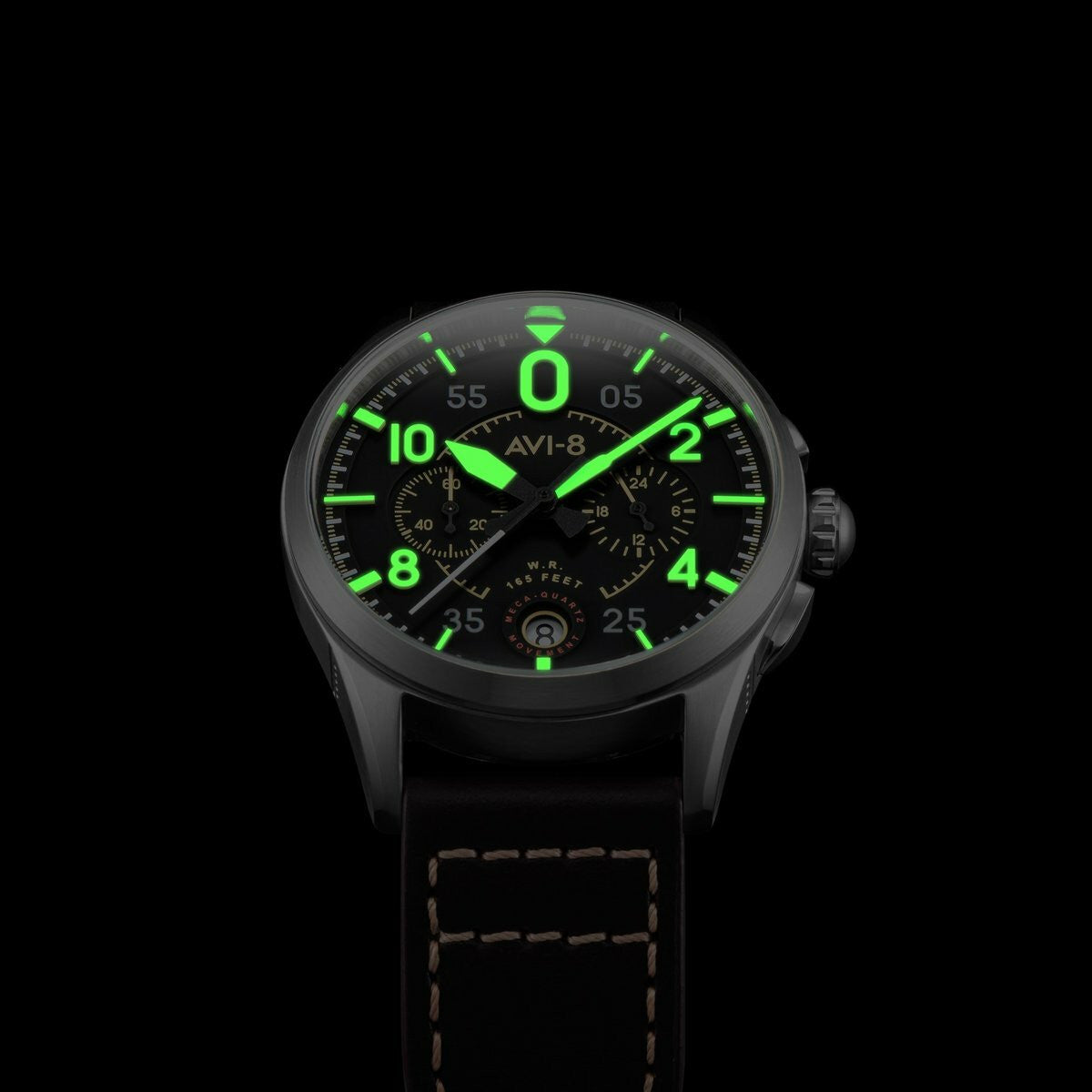 AVI-8 Spitfire Lock Japanese Meca-Quartz Chronograph, Blue Dial