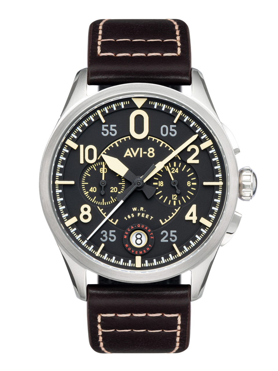 AVI-8 Spitfire Lock Chronograph, Slate Black, Japanese Meca-Quartz AVI-8 Spitfire Lock Chronograph, Slate Black, Japanese Meca-Quartz