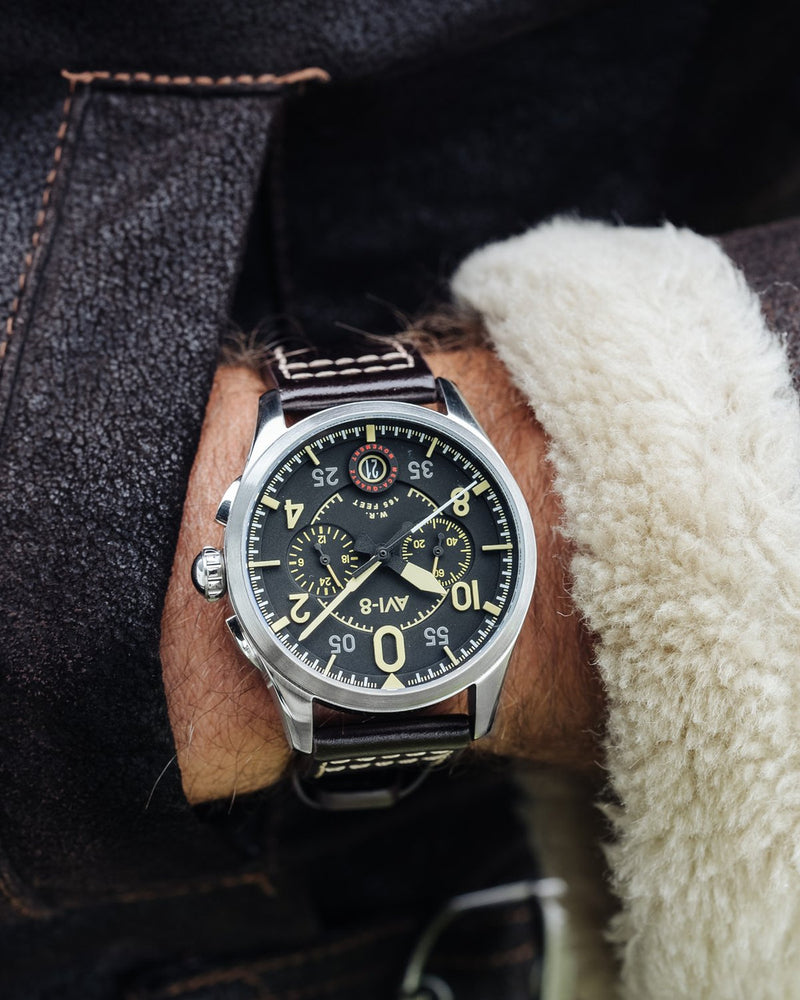 AVI-8 LOCK CHRONOGRAPH AV-4089-01 Japanese Meca-Quartz Chronograph