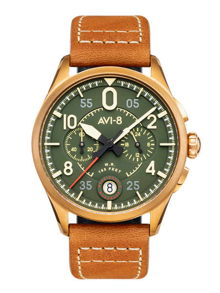 AVI-8 Spitfire Lock Chronograph, Bronze Green, Japanese Meca AVI-8 Spitfire Lock Chronograph, Bronze Green, Japanese Meca