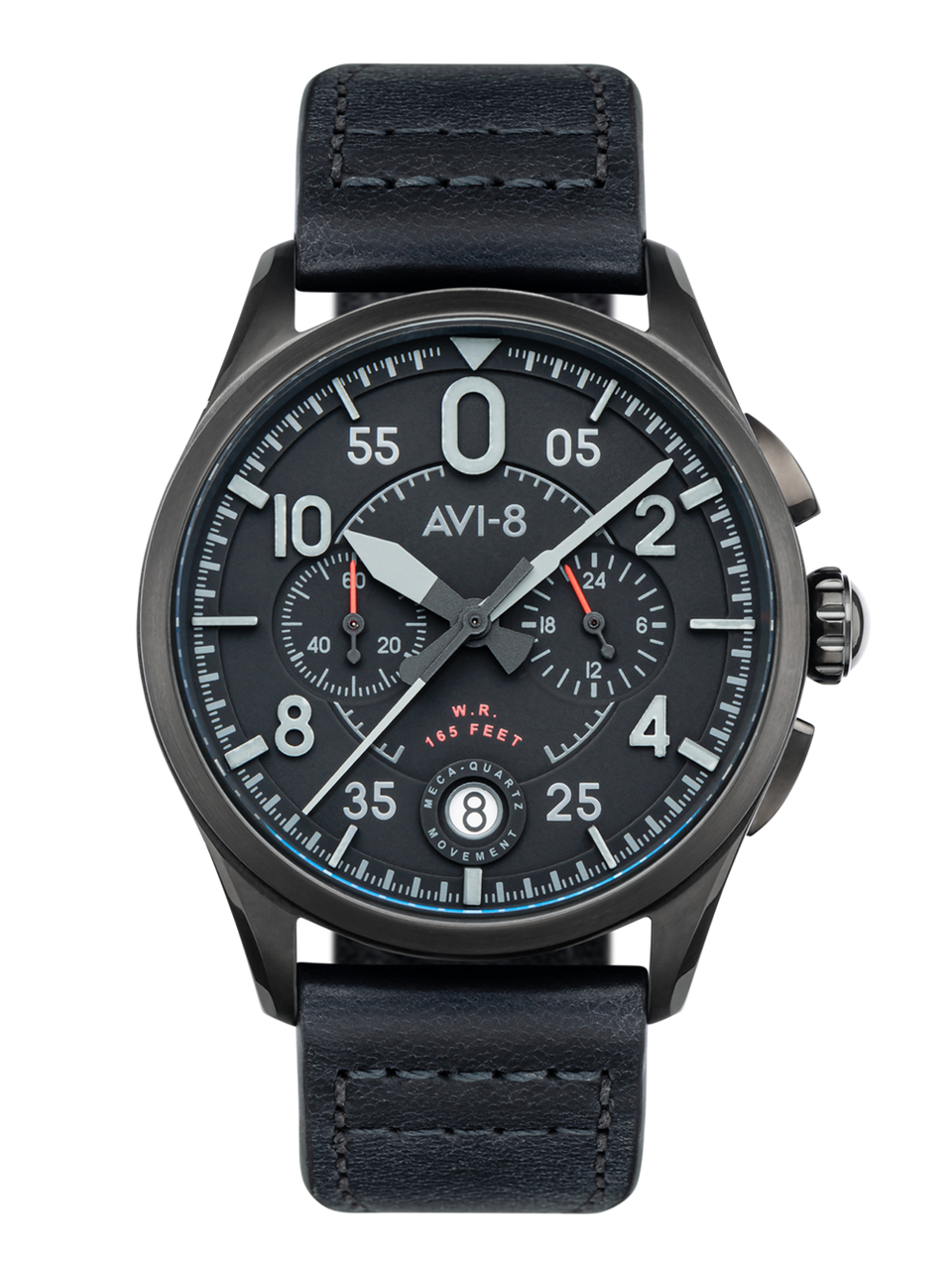 AVI-8 Spitfire Lock Chronograph, Slate Black, Japanese Meca-Quartz