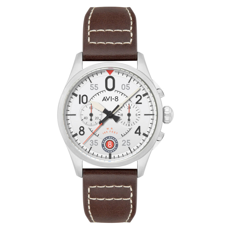 AVI-8 Spitfire Lock Chronograph with Aircraft White Dial #AV-4089-05