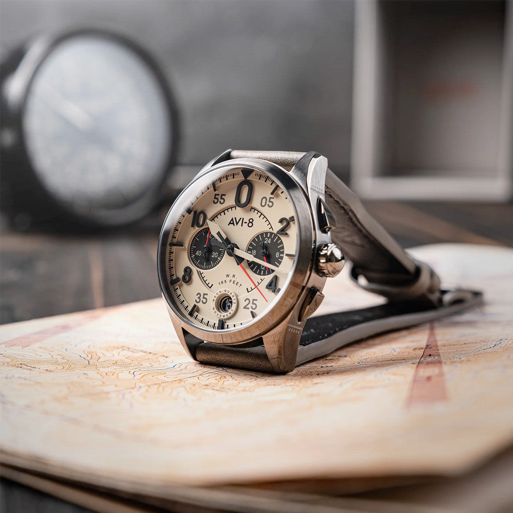 PHENOMENON ポケットウォッチ シルバー AVI-8 Spitfire Lock Chronograph with Ghost Grey Dial #AV-4089-06