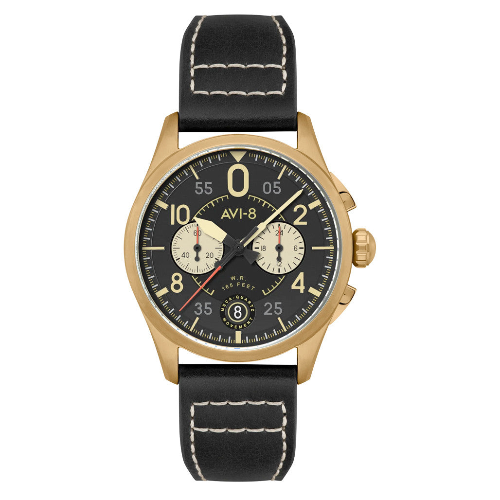 AVI-8 Spitfire Lock Chronograph Void Black #AV-4089-07 — Long