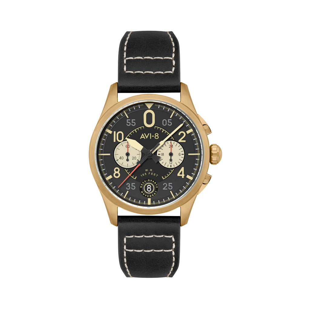 AVI-8 Spitfire Lock Chronograph Void Black #AV-4089-07 — Long
