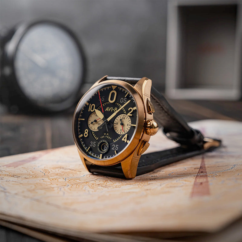 AVI-8 Spitfire Lock Chronograph Void Black #AV-4089-07