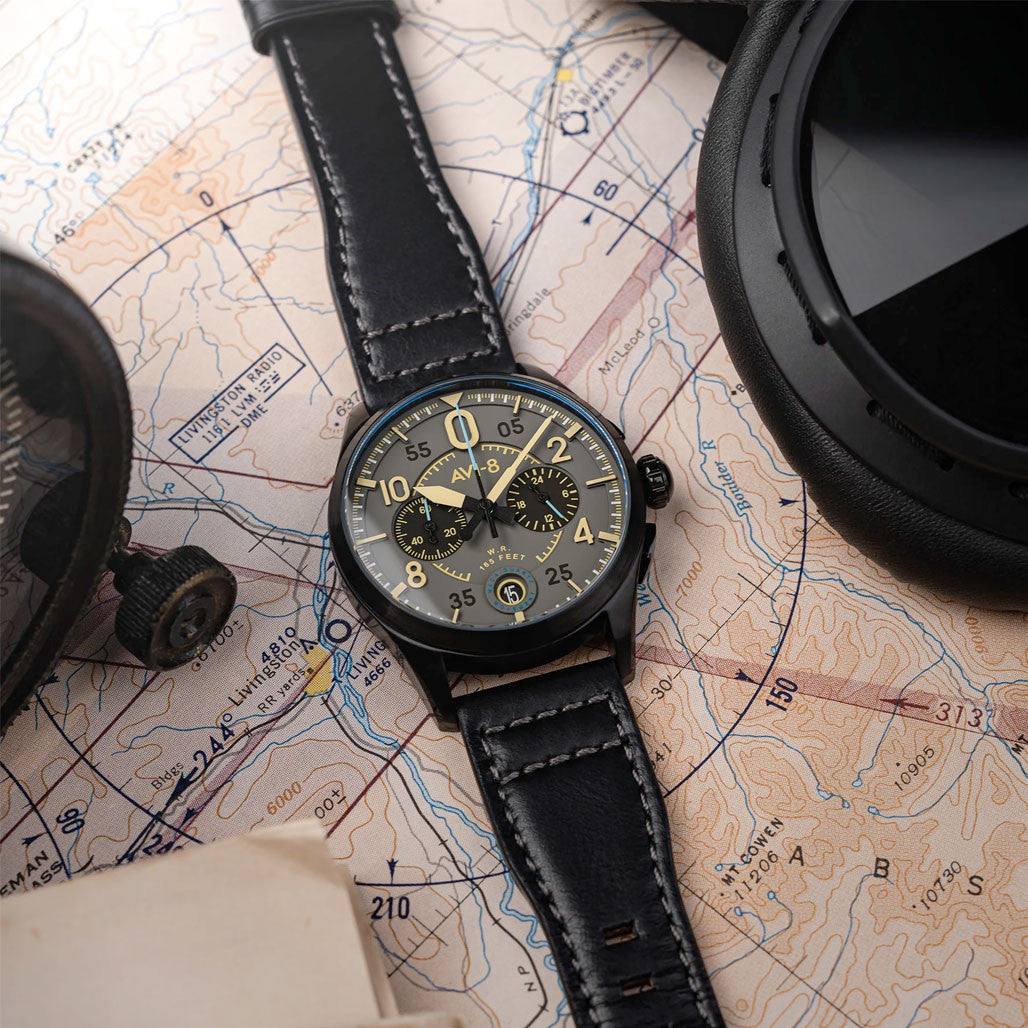 AVI-8 Spitfire Lock Chronograph Heavy Grey #AV-4089-08 — Long