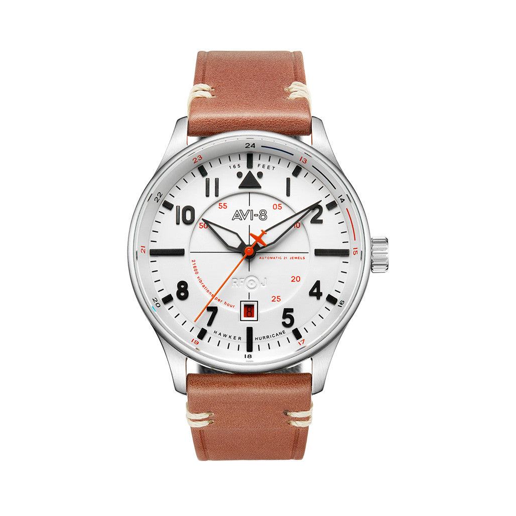 AVI-8 Hawker Hurricane Kent Automatic Newton with White Dial #AV