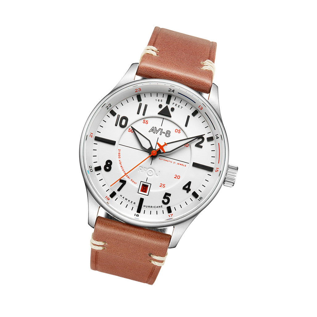 AVI-8 Hawker Hurricane Kent Automatic Newton with White Dial #AV
