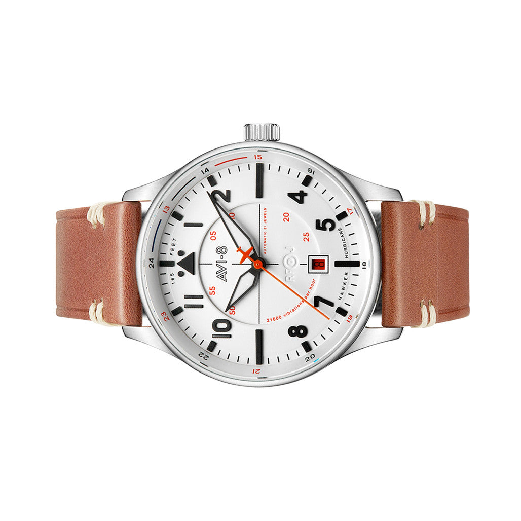 AVI-8 Hawker Hurricane Kent Automatic Newton with White Dial #AV