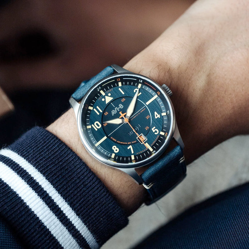 AVI-8 Hawker Hurricane Kent Automatic Sussex with Blue Dial #AV-4094-02