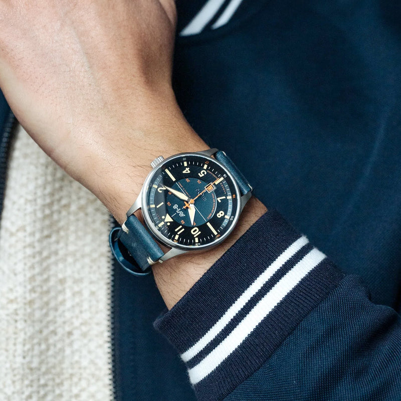 AVI-8 Hawker Hurricane Kent Automatic Sussex with Blue Dial #AV-4094-02