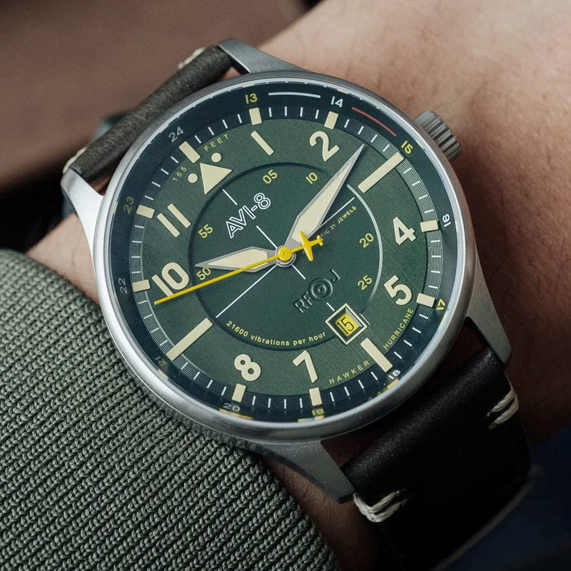 AVI-8 Hawker Hurricane Kent Automatic Hampshire with Green Dial #AV-4094-03