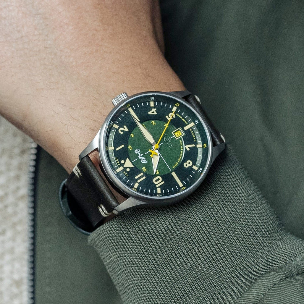 AVI-8 Hawker Hurricane Kent Automatic Hampshire with Green Dial