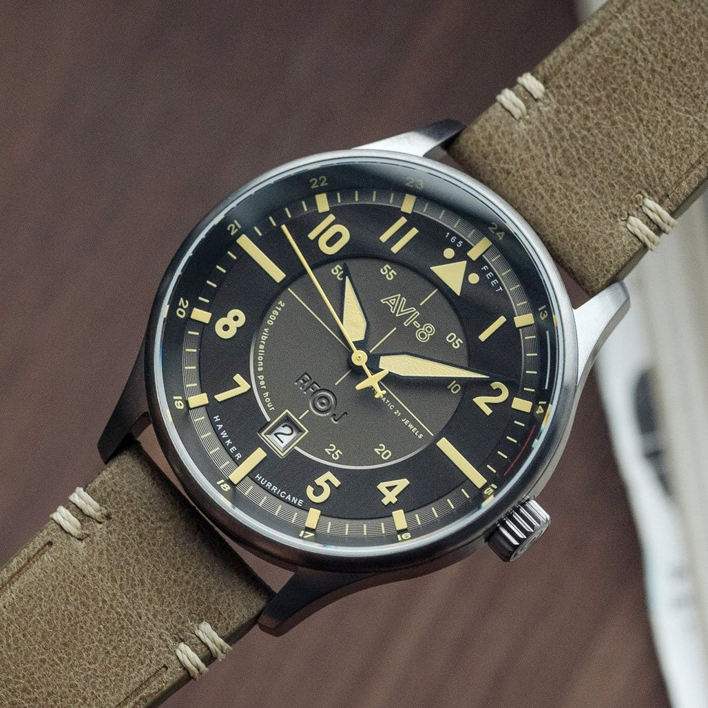 AVI-8 Hawker Hurricane Kent Automatic Stanton with Gray Dial #AV
