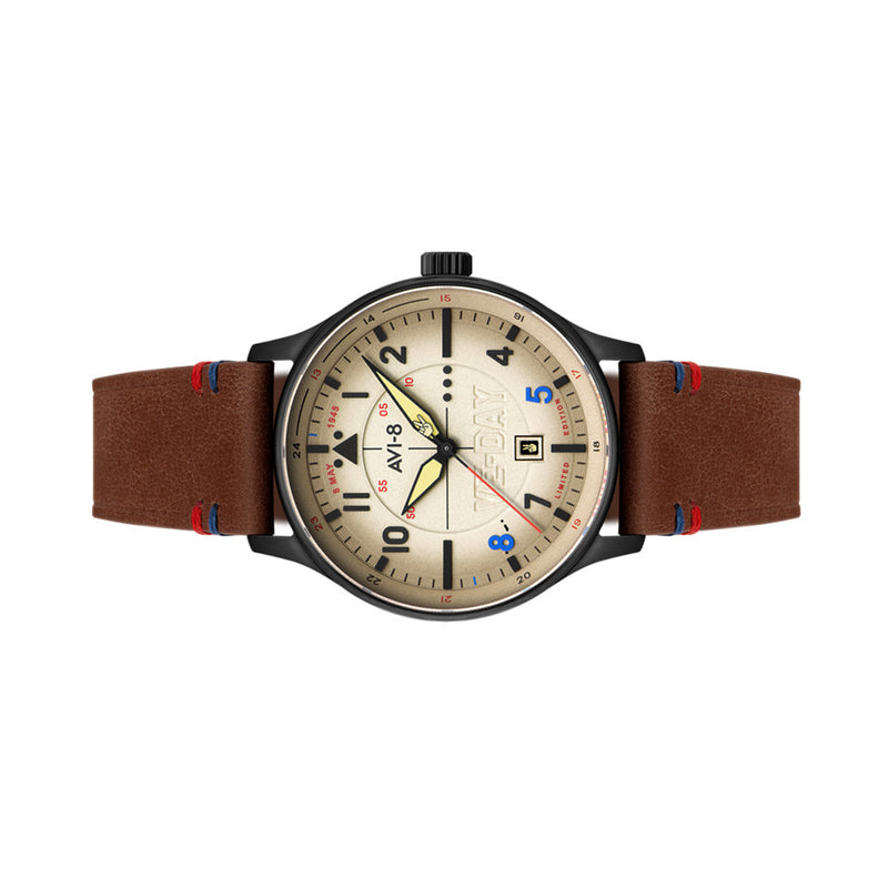 AVI-8 Hawker Hurricane VE-Day 80th LE Vanguard Beige Watch #AV-4094-06