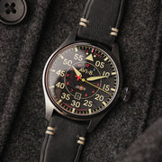 AVI-8 Hawker Hurricane Kenley Clowes Automatic Pilot Watch with Black Aged Dial #AV-4097-03 lifestyle
