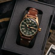 AVI-8 Hawker Hurricane Northolt Clowes Automatic Pilot Watch with Green Dial #AV-4097-04 lifestyle