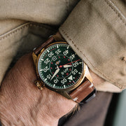 AVI-8 Hawker Hurricane Northolt Clowes Automatic Pilot Watch with Green Dial #AV-4097-04 wrist