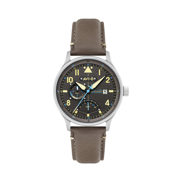 AVI-8 McKellar Dual Time Watch with Brown Dial #AV-4101-09