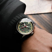 AVI-8 McKellar Dual Time Watch with Green Dial #AV-4101-0A