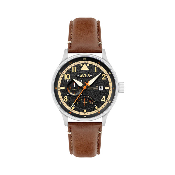 AVI-8 McKellar Dual Time Watch with Black Dial #AV-4101-0B