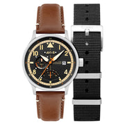 AVI-8 McKellar Dual Time Watch with Black Dial #AV-4101-0B