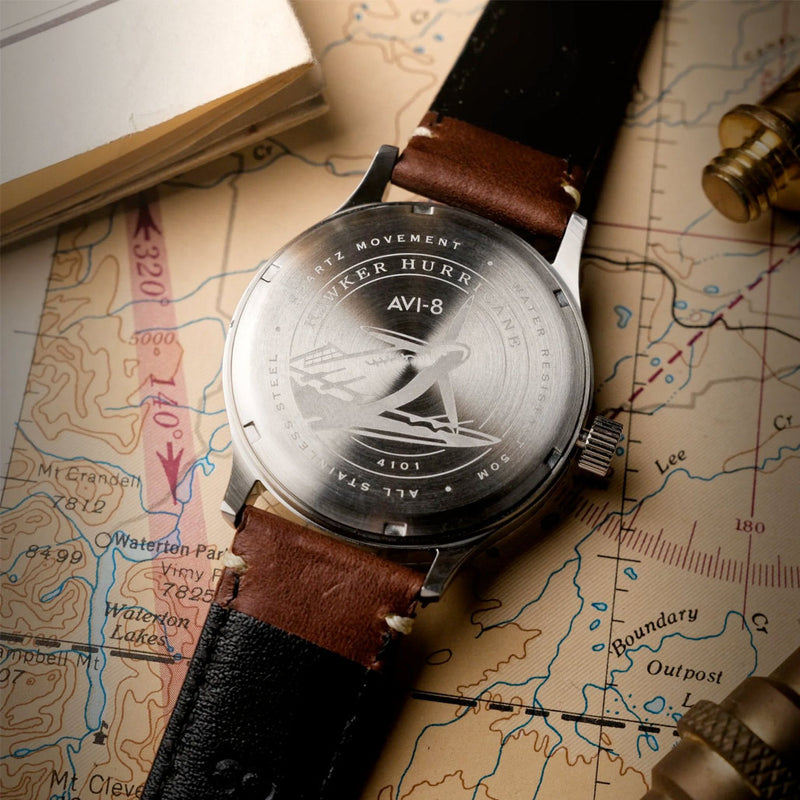 AVI-8 McKellar Dual Time Watch with Black Dial #AV-4101-0B
