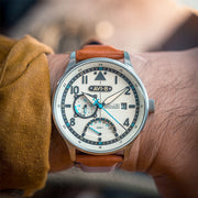 AVI-8 McKellar Dual Time Watch with Ivory Dial #AV-4101-0C