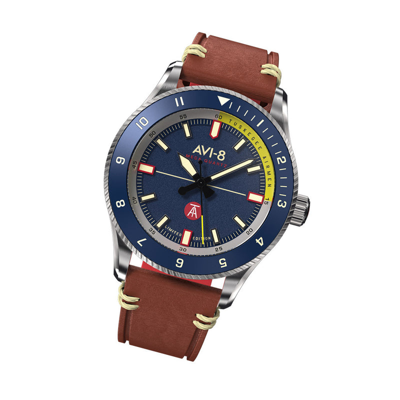 AVI-8 Tuskegee Airmen Meca-Quartz Limited Edition, Lucera #AV-4103-02 tilt