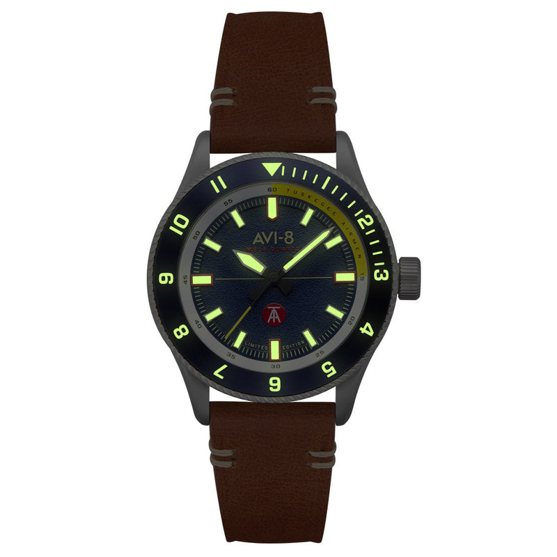 AVI-8 Tuskegee Airmen Meca-Quartz Limited Edition, Lucera #AV-4103-02 lume