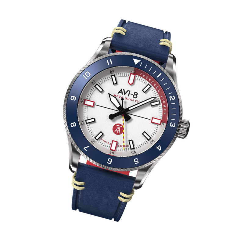 AVI-8 Tuskegee Airmen Meca-Quartz Limited Edition, Torretto #AV-4103-03 tilt