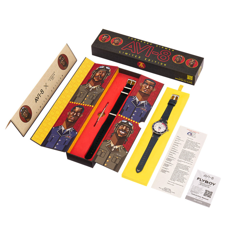 AVI-8 Tuskegee Airmen Meca-Quartz Limited Edition, Torretto #AV-4103-03 open box