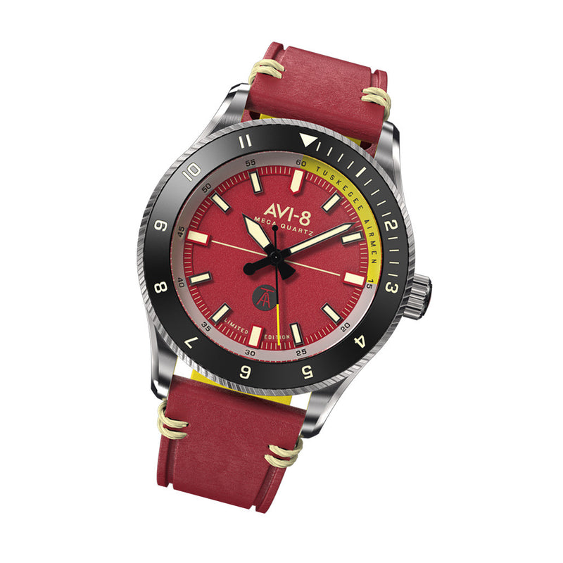 AVI-8 Tuskegee Airmen Meca-Quartz Limited Edition, Ramitelli #AV-4103-04 tilt