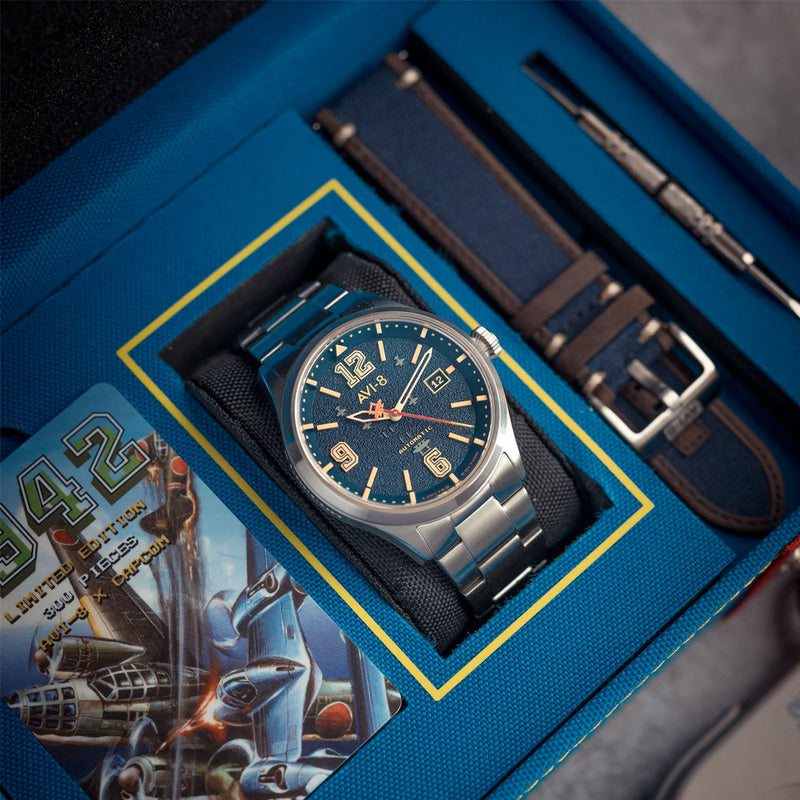 AVI-8 Capcom 1942 Automatic Limited Edition Blue Watch AV-4104-11