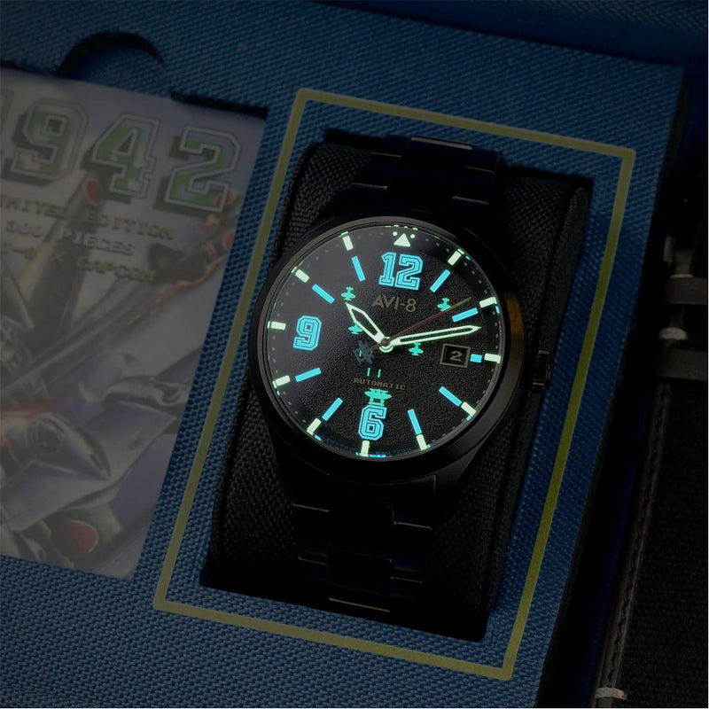 AVI-8 Capcom 1942 Automatic Limited Edition Black Watch AV-4104-22