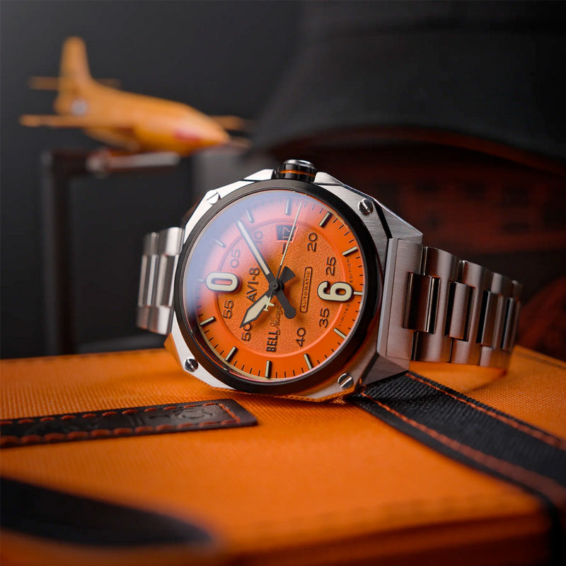 AVI-8 Bell X-1 Glamorous Glennis Automatic Muroc Orange Ltd Edition Watch #AV-4106-22
