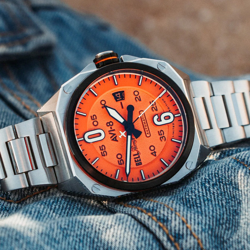 AVI-8 Bell X-1 Glamorous Glennis Automatic Muroc Orange Ltd Edition Watch #AV-4106-22